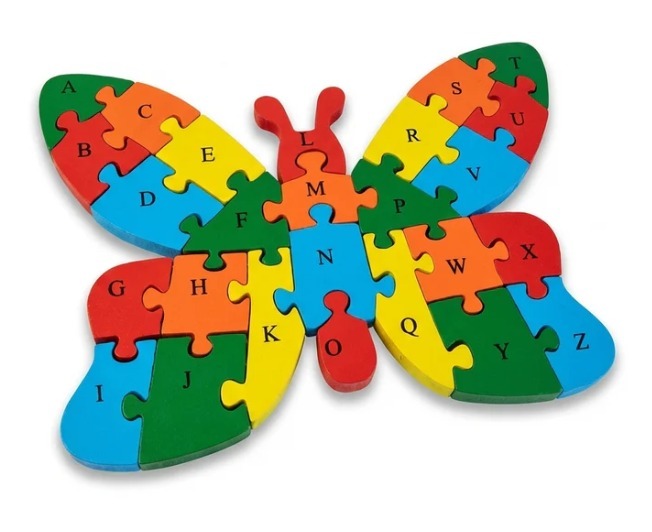 Wooden butterfly alphabet